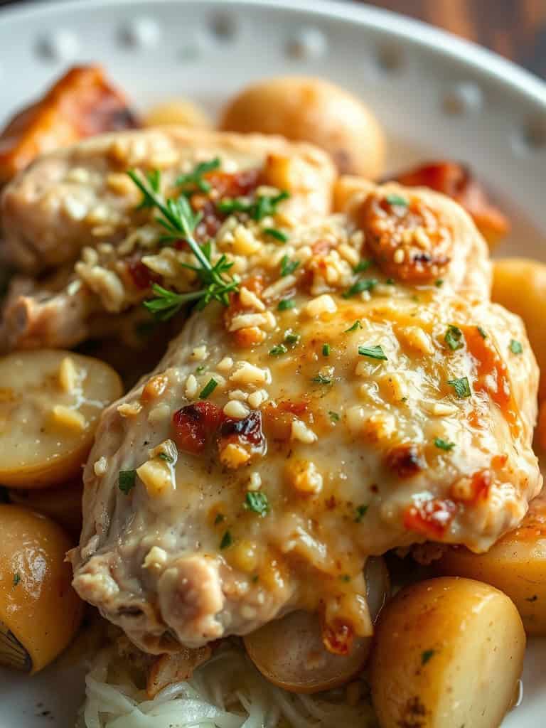 Cozy Garlic Parmesan Crockpot Chicken & Potatoes