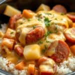 Crockpot Cheesy Potatoes and Kielbasa