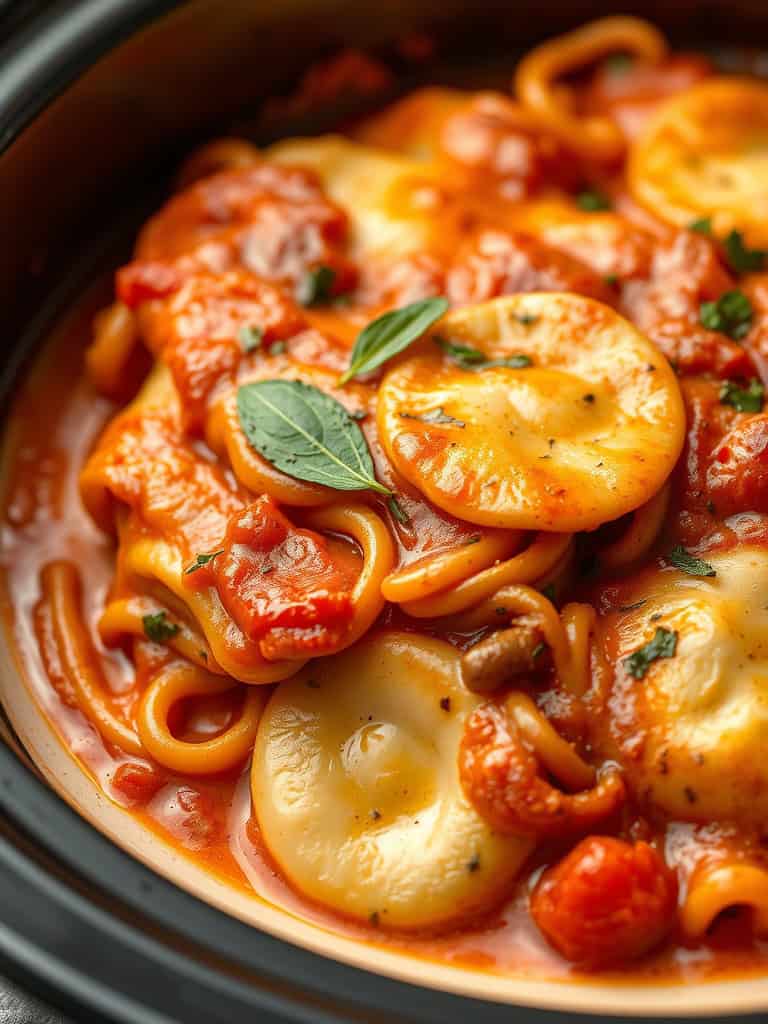 Crockpot Ravioli Lasagna