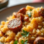 Quick One Pot Sausage and Rice Delight