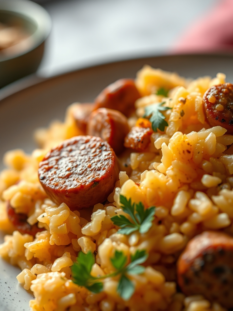 Quick One Pot Sausage and Rice Delight