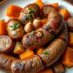 Sausage & Sweet Potatoes with Honey Garlic