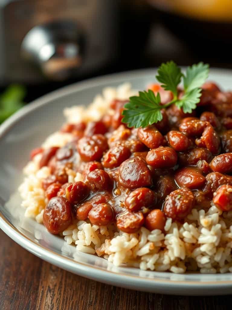Slow Cooker Cajun Red Beans and Rice
