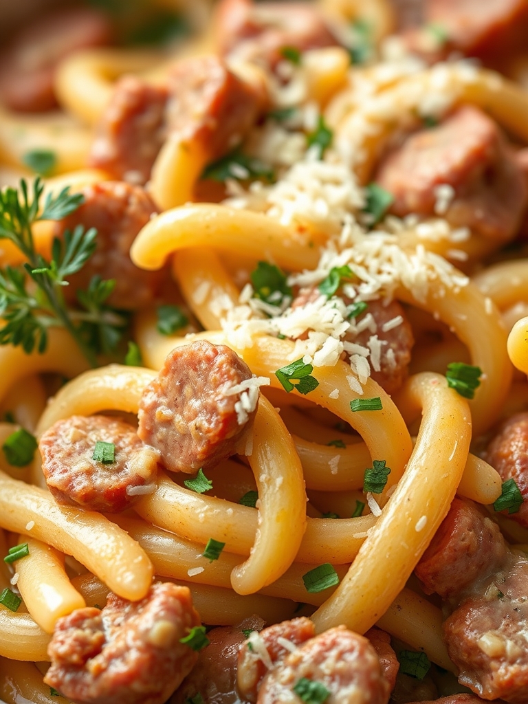 Creamy Kielbasa Pasta Ingredients