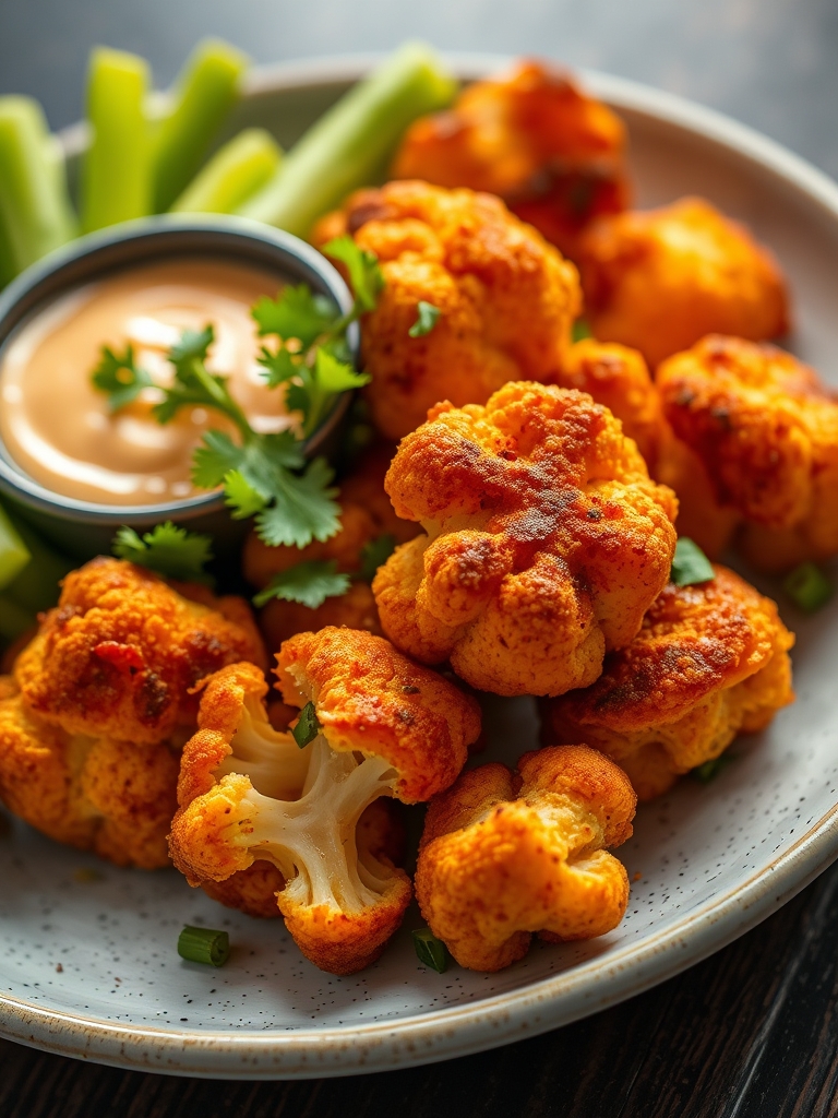 Crispy Buffalo Cauliflower Bites