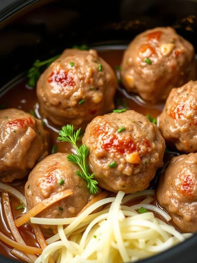 Crockpot French Onion Meatballs ingredients