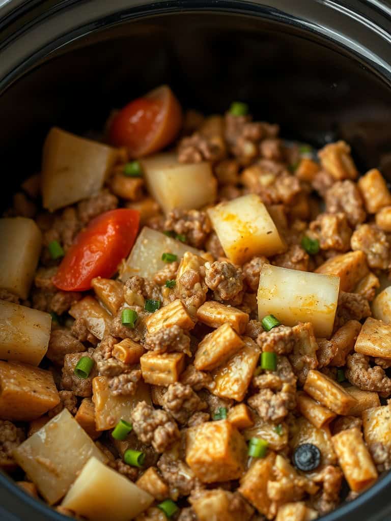 Crockpot Hamburger Potato Casserole ingredients