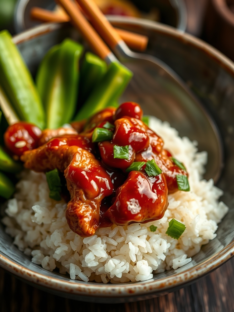 Delicious Sticky Chicken Rice Bowls Recipe