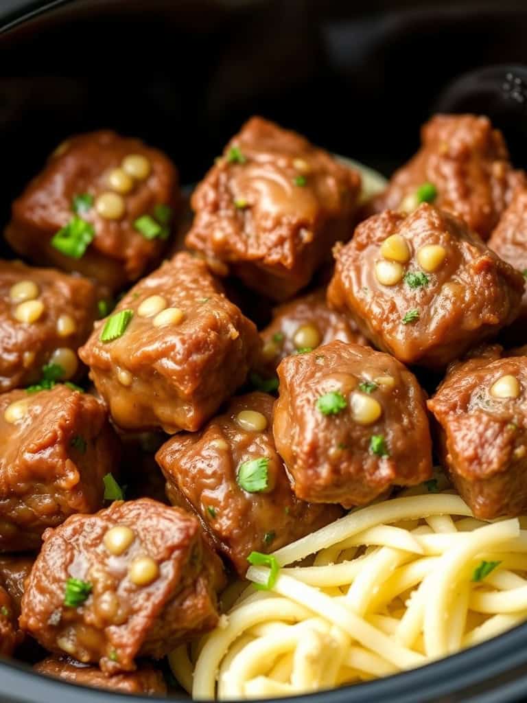 High Protein Slow Cooker Garlic Butter Beef Bites Ingredients