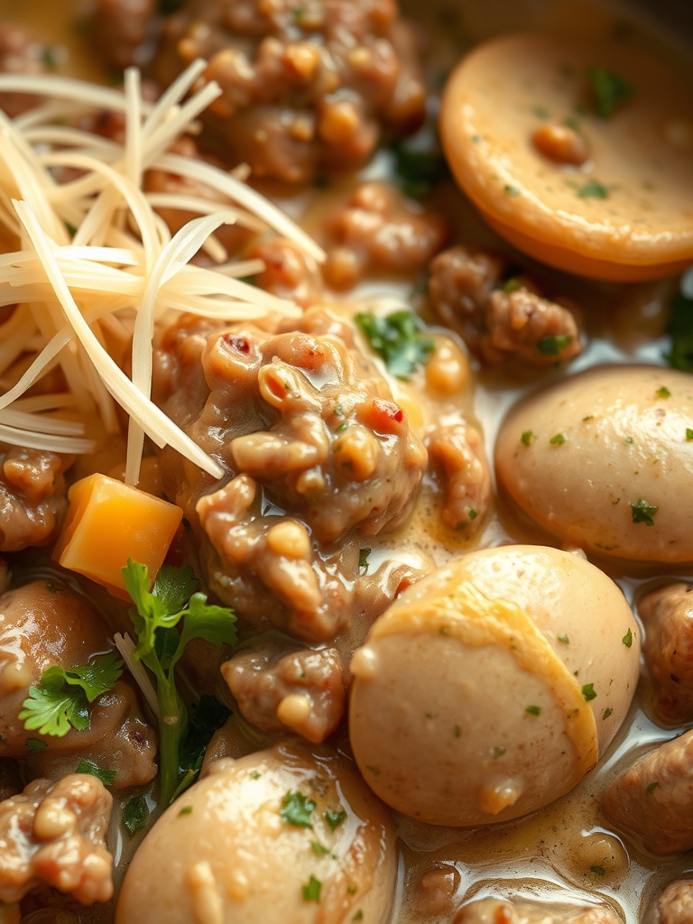 One-Pot Creamy Beef and Shells Ingredients