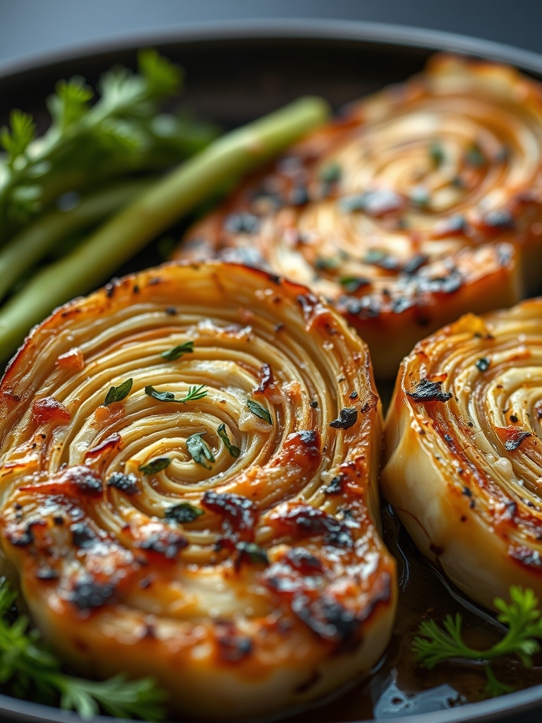 Oven Roasted Garlic Cabbage Steaks