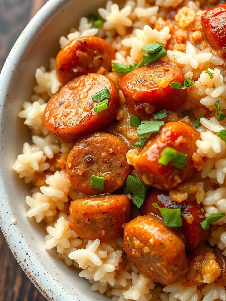 Quick One Pot Sausage and Rice Delight Ingredients
