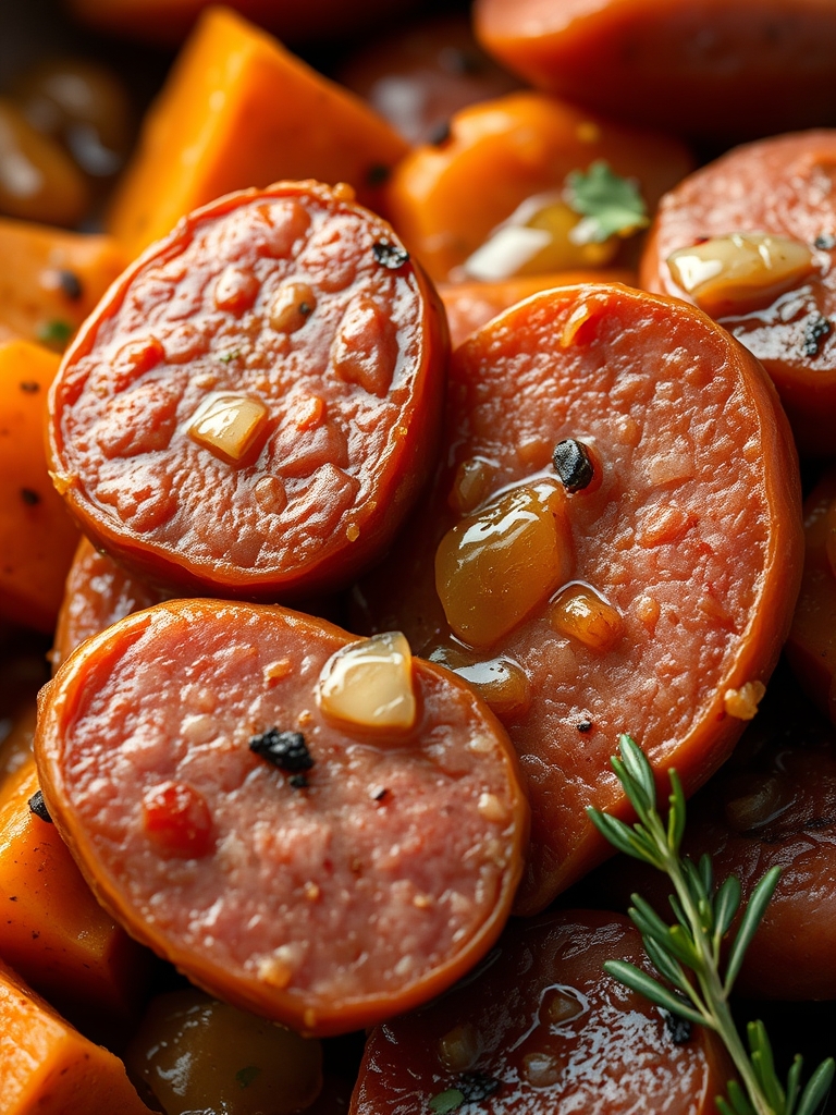 Sausage Sweet Potatoes with Honey Garlic ingredients