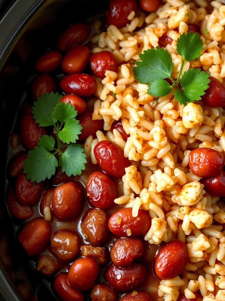 Ingredients for Slow Cooker Cajun Red Beans and Rice