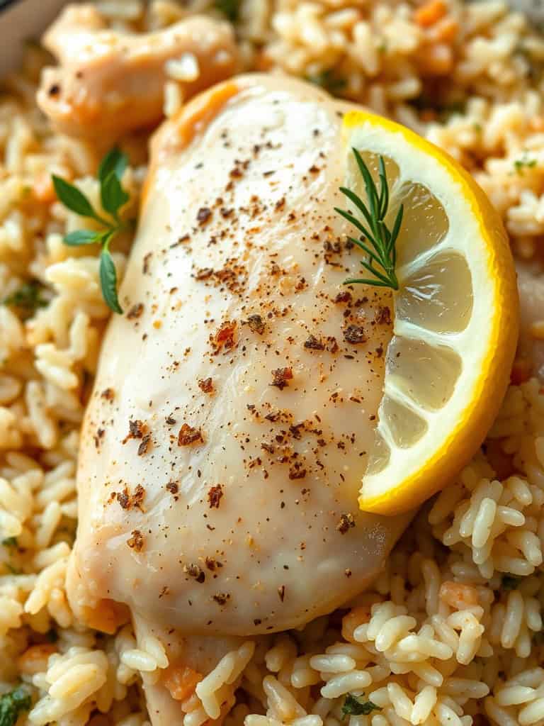 Slow Cooker Lemon Herb Chicken and Rice ingredients