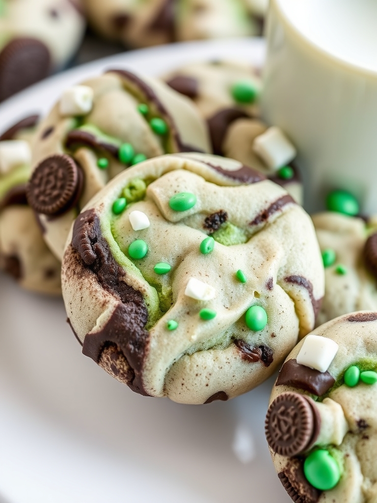 Chewy & Soft Oreo Shamrock Shake Cookies