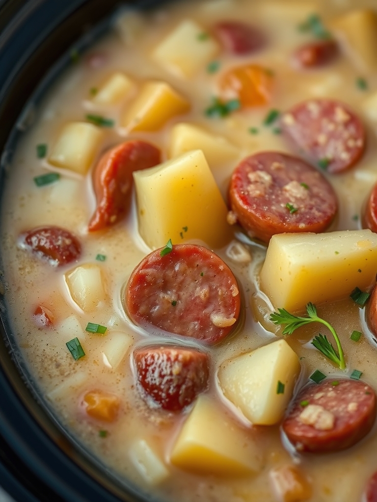 Cozy Crockpot Potato Soup with Sausage ingredients
