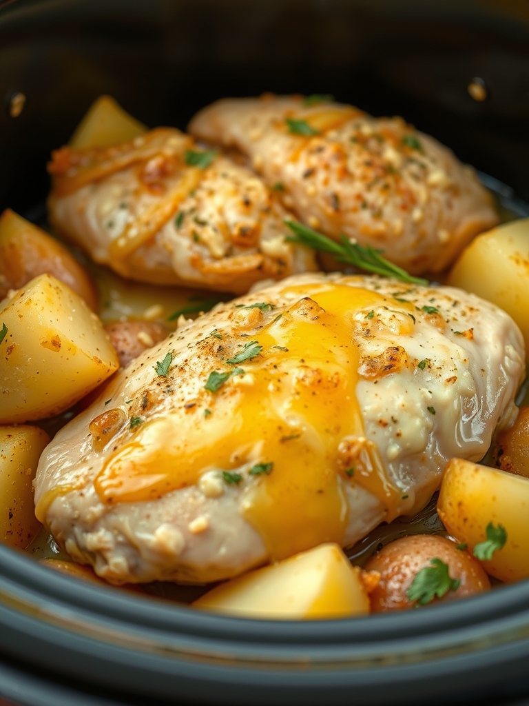 Cozy Garlic Parmesan Crockpot Chicken Potatoes ingredients 1