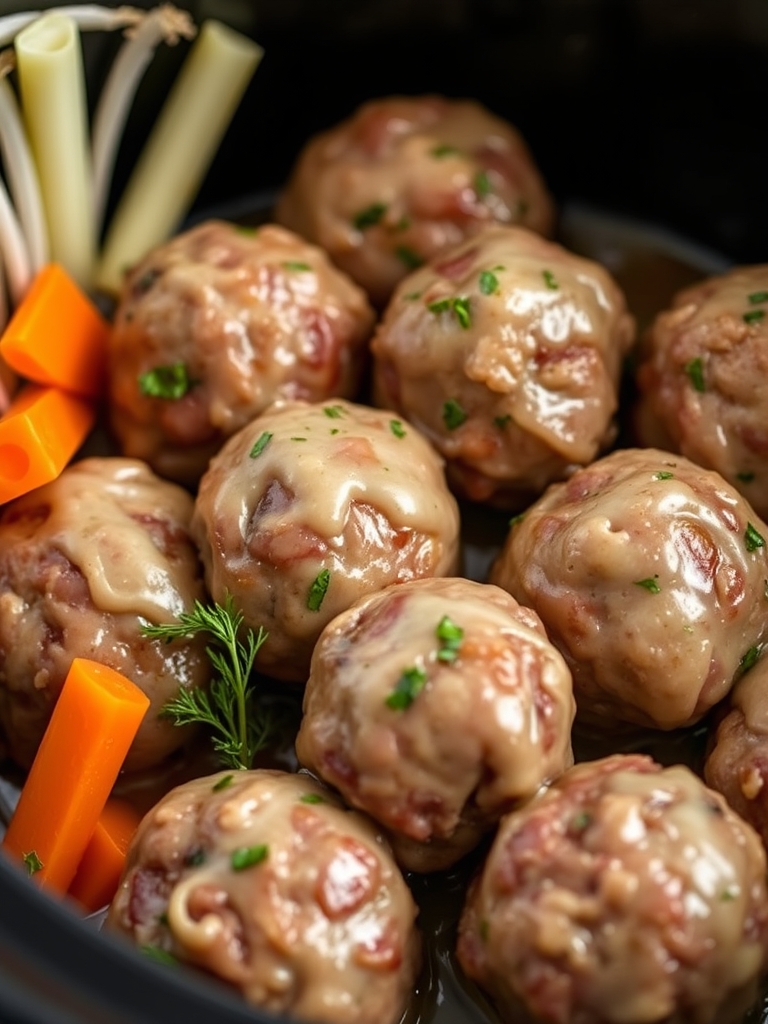 Crockpot French Onion Meatballs ingredients 2