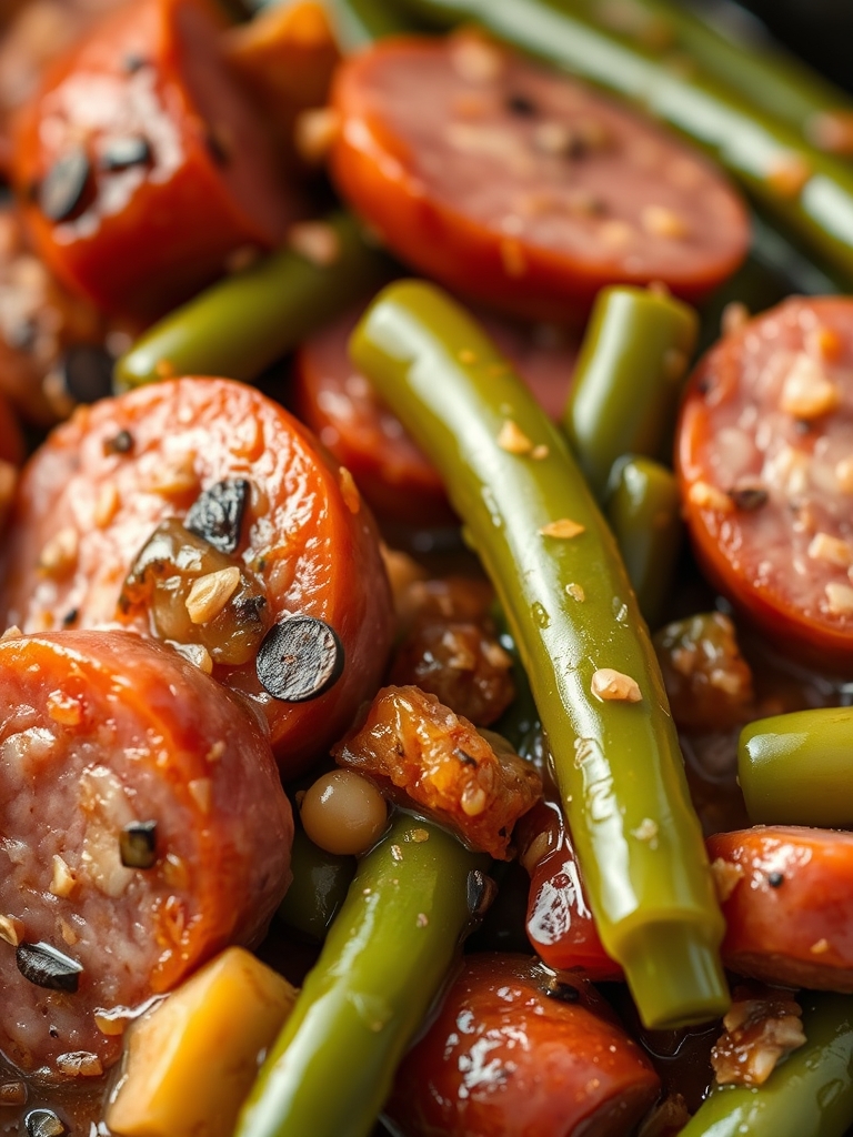 Crockpot Kielbasa and Green Beans ingredients 1