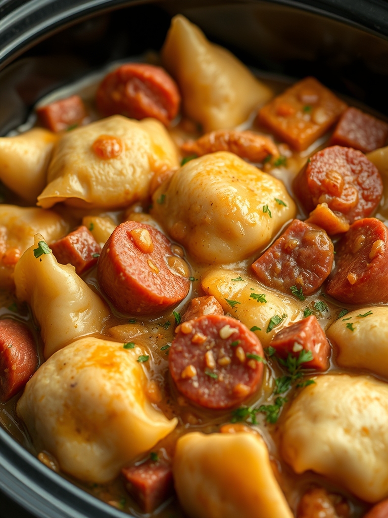 Crockpot Pierogi Casserole with Kielbasa ingredients 1