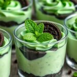 Easy St Patricks Day Pudding Cups with Mint and Oreo Layersingredients