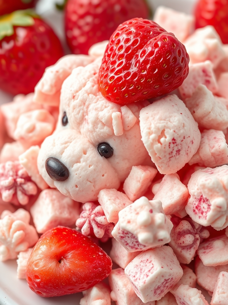 Fluffy Strawberry Shortcake Puppy Chow