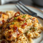 French Onion Chicken Orzo Casserole