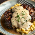 Gaelic Irish Steaks with Whiskey Cream and Colcannon