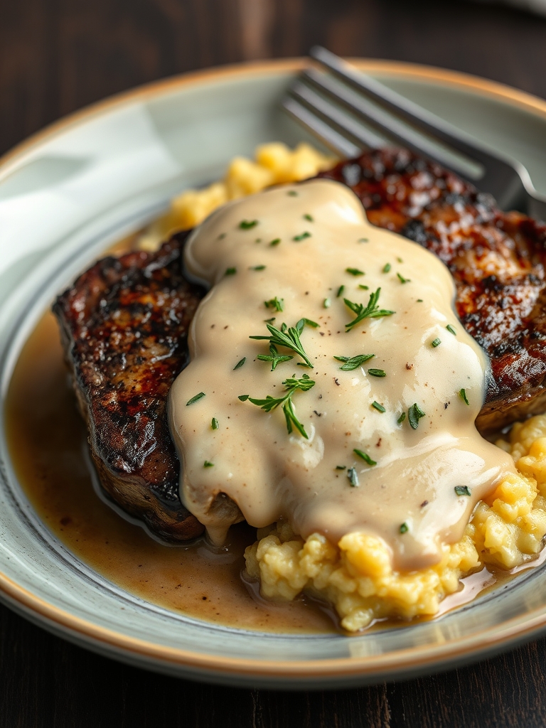 Gaelic Irish Steaks with Whiskey Cream and Colcannon