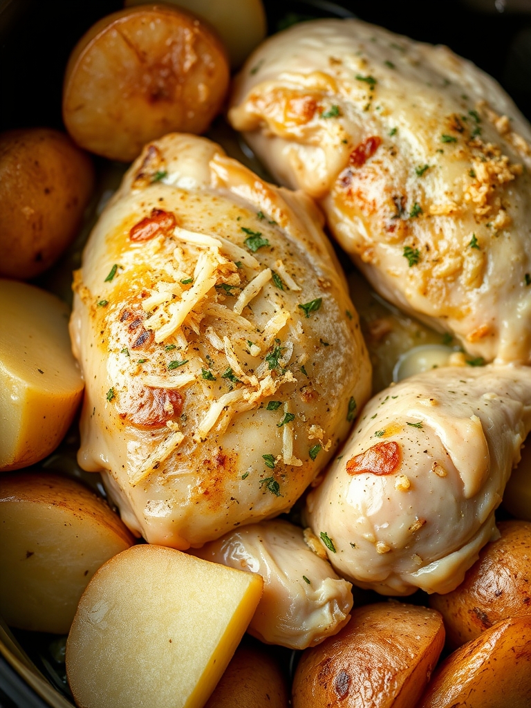 Garlic Parmesan Crockpot Chicken and Potatoes Ingredients