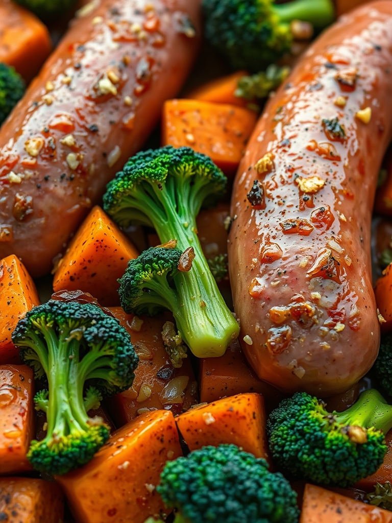 Honey Garlic Sheet Pan Sausage and Sweet Potatoes with Broccoli Ingredients