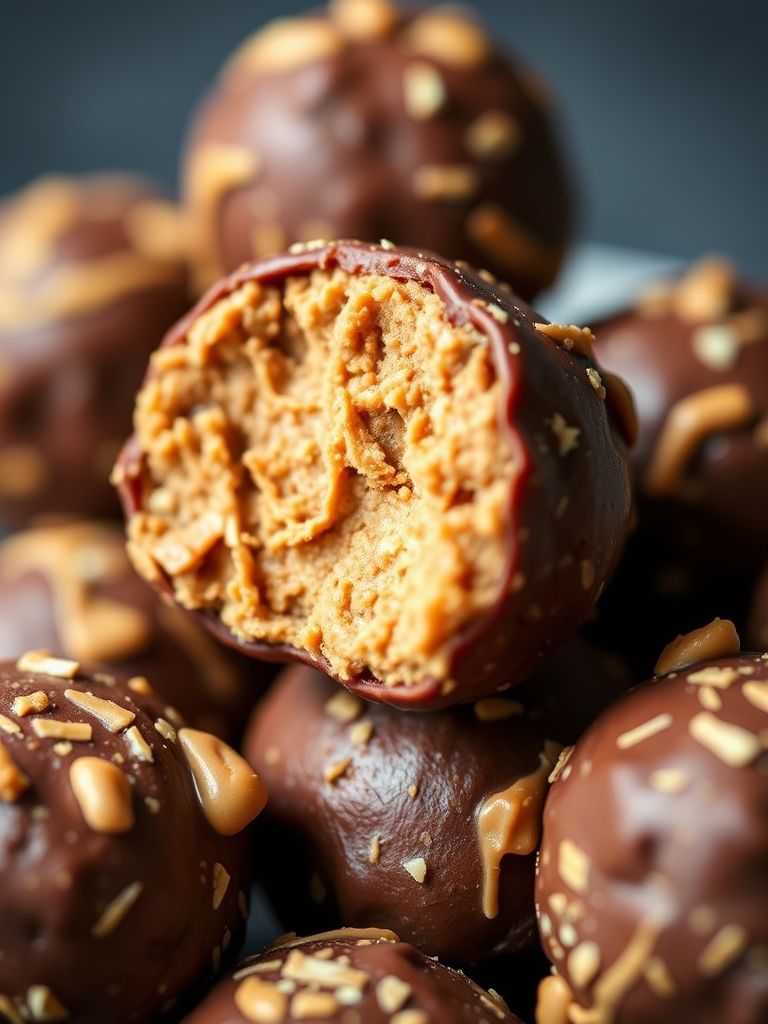 No Bake Chocolate Peanut Butter Protein Balls Healthy 4 Ingredient Snack ingredients