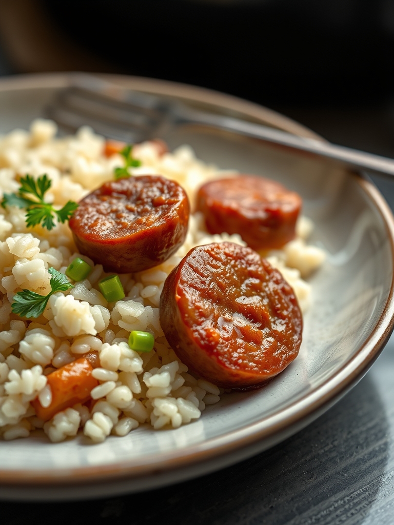 Quick One Pot Sausage and Rice Delight
