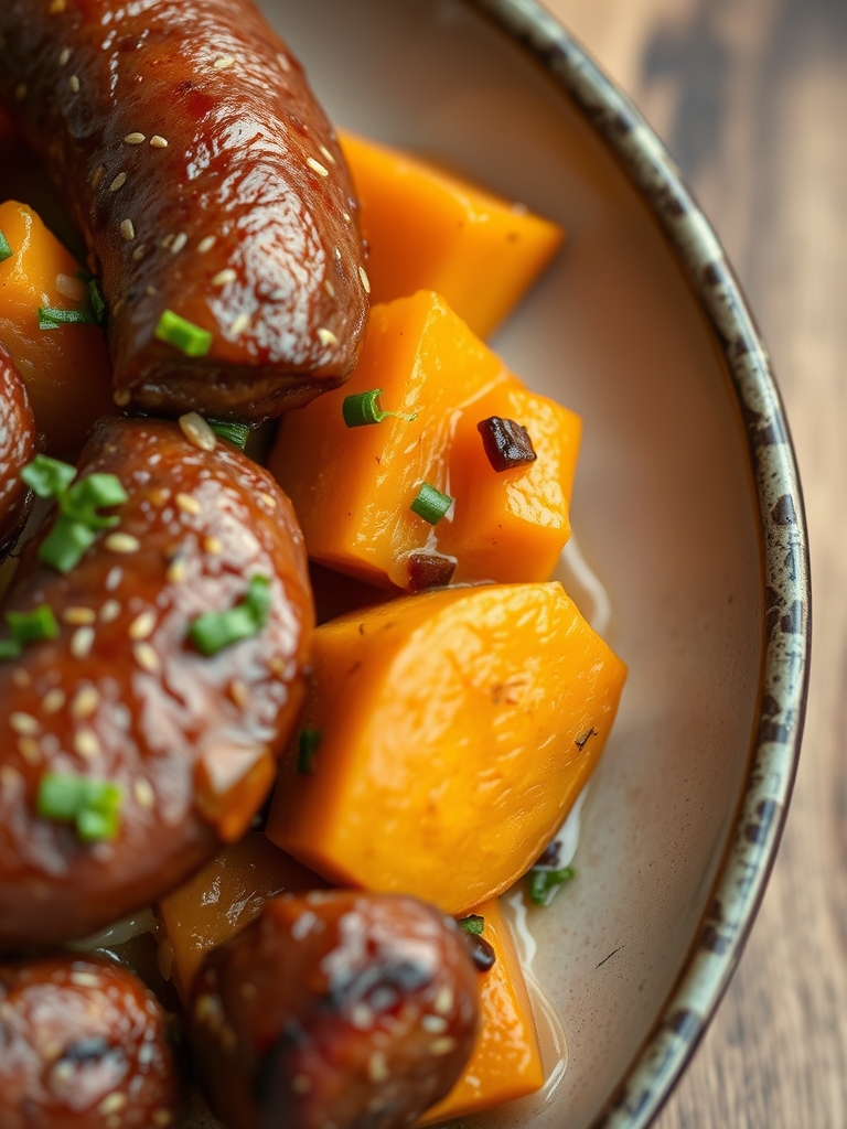 Welcome To SLOWCROCKPOT 2 Sausage & Sweet Potatoes with Honey Garlic