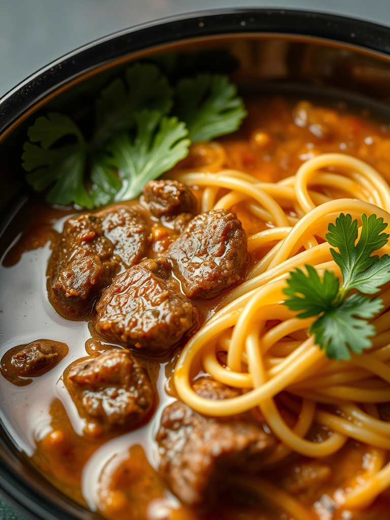 Slow Cooker Beef Ramen Noodles