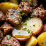 Slow Cooker Garlic Butter Beef Bites with Potatoes ingredients 1