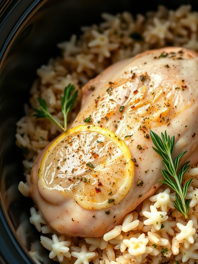 Slow Cooker Lemon Herb Chicken and Rice ingredients 1