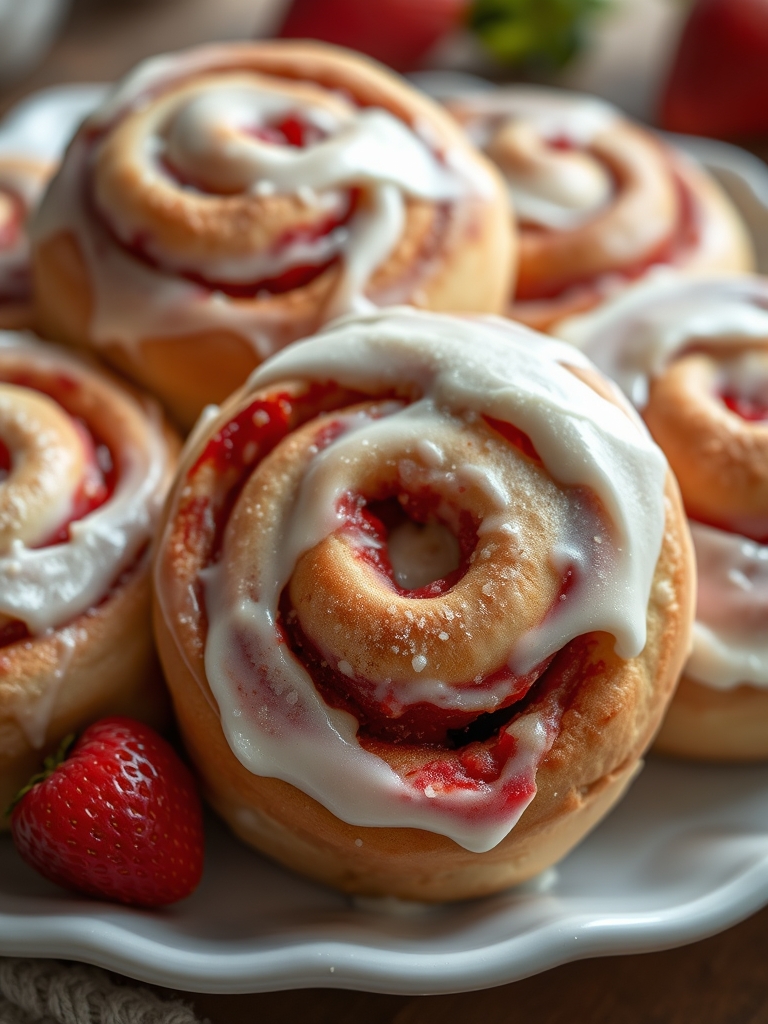Soft and Fluffy Strawberry Cinnamon Rolls