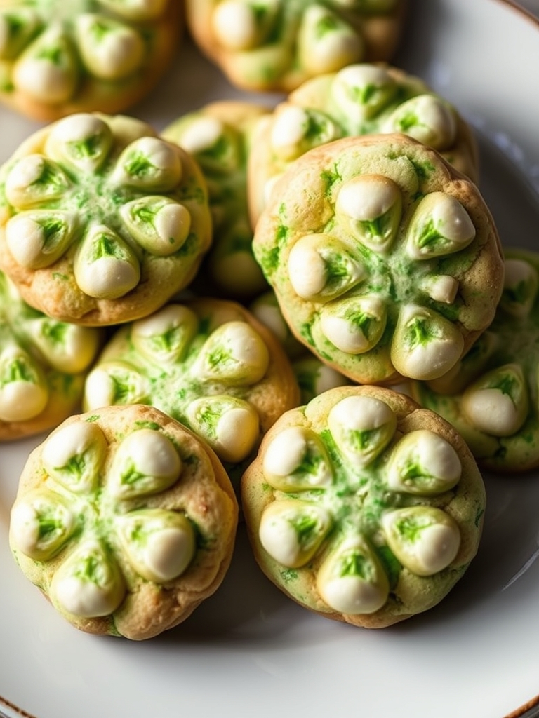 St. Patrick's Day Mint Blossom Cookies
