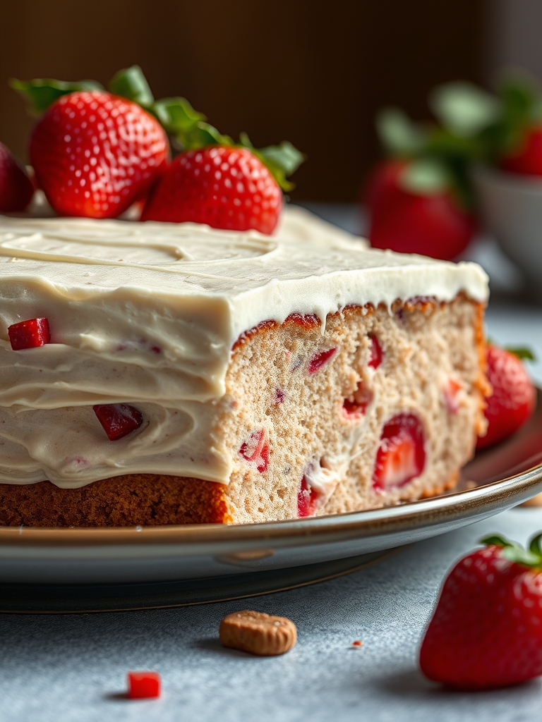Strawberry Earthquake Cake