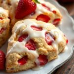 Strawberry Scones Recipe With Lemon Glaze