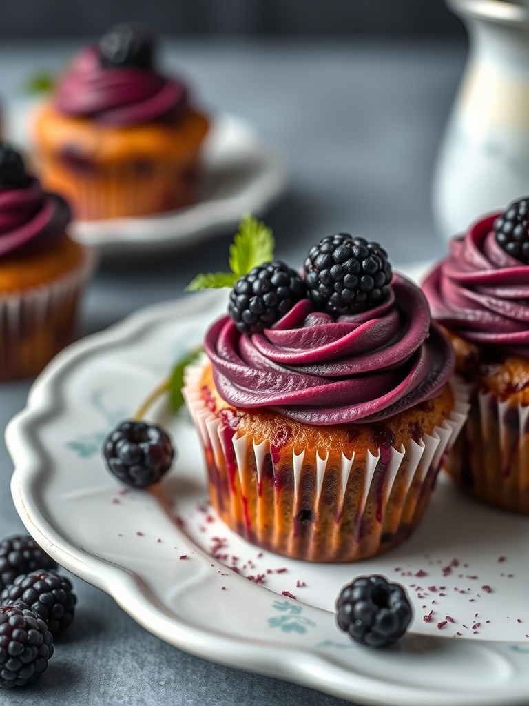 Blackberry Earl Grey Cupcakes