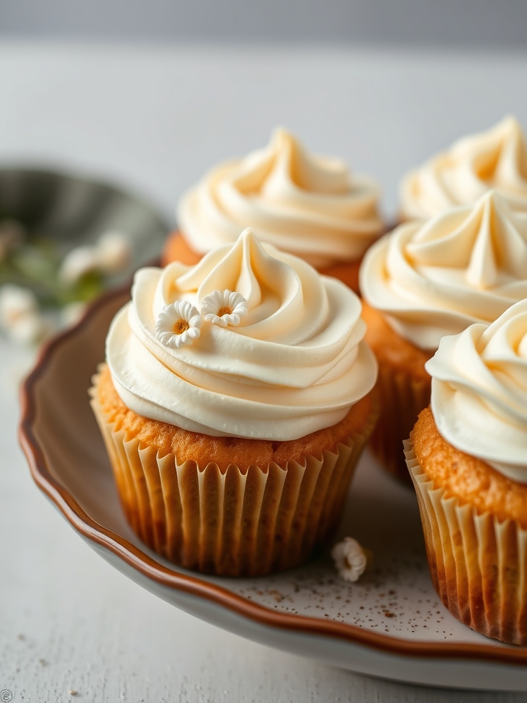 Chamomile Cupcakes with Honey Buttercream Frosting