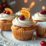 Cranberry Orange Cupcakes with Festive Garnish