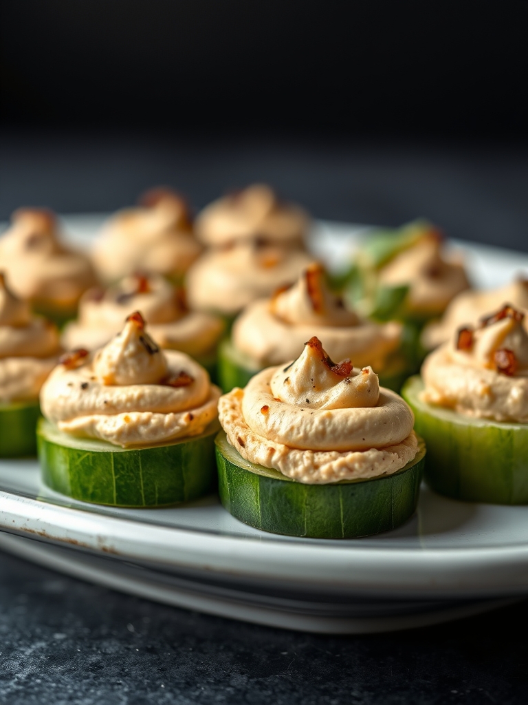 Cucumber and Hummus Bites