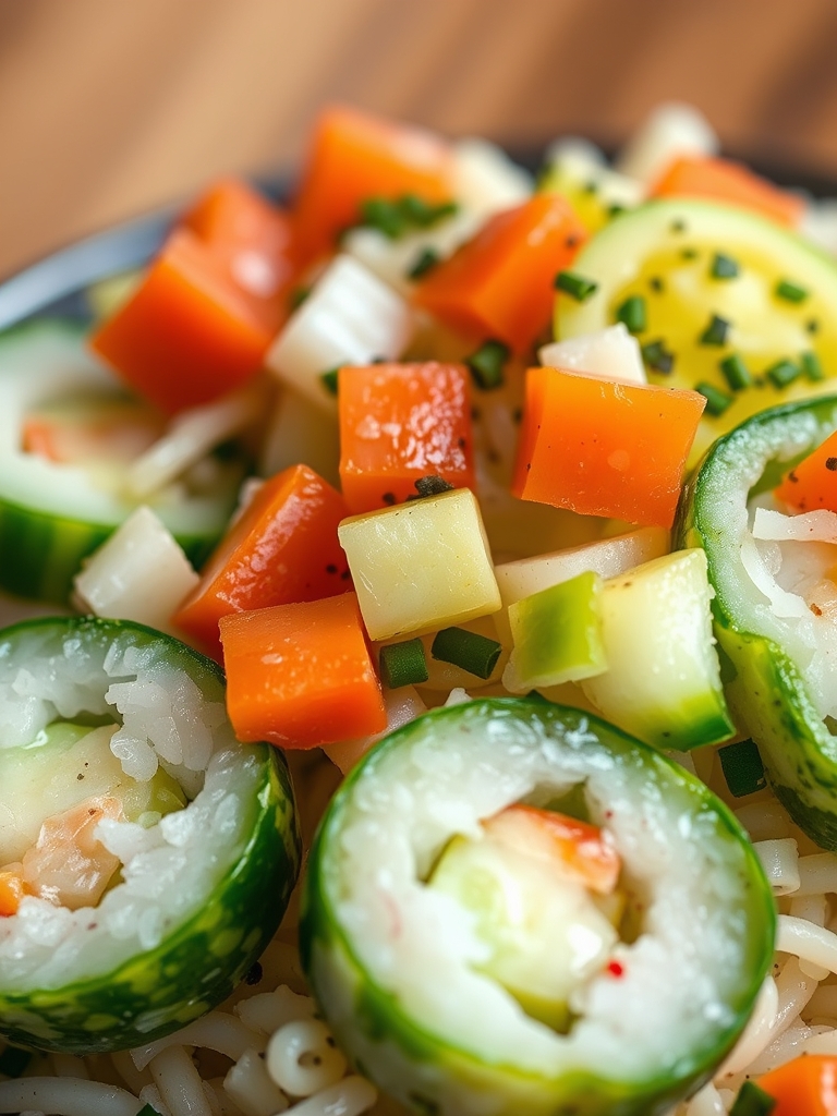 Easy California Roll Cucumber Salad ingredients 1