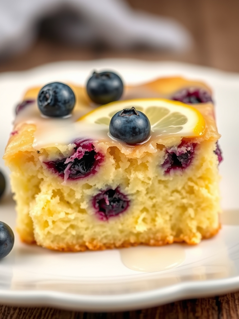 Easy Lemon Blueberry Sheet Cake Recipe