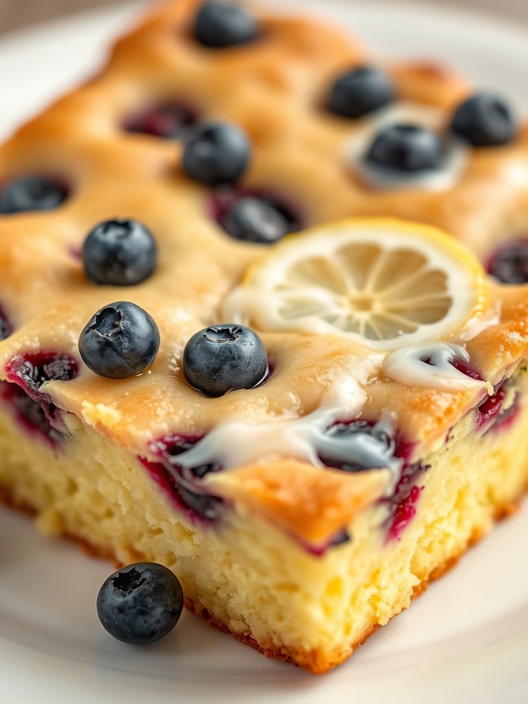 Easy Lemon Blueberry Sheet Cake Recipe