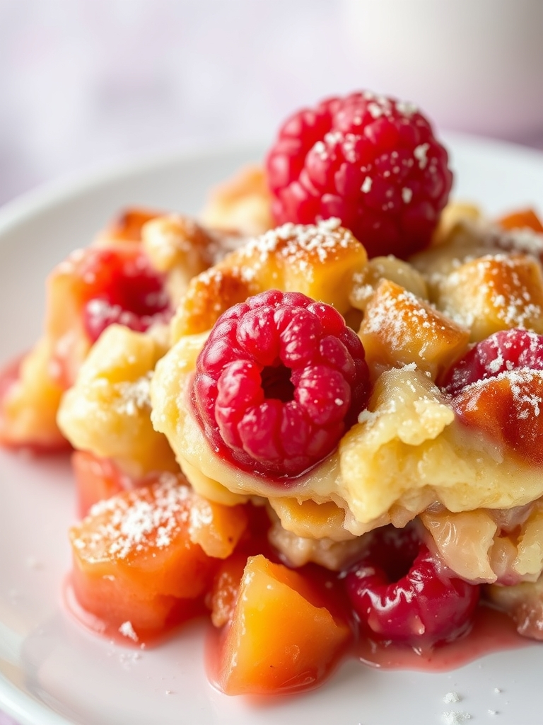 Easy Peach and Raspberry Cobbler